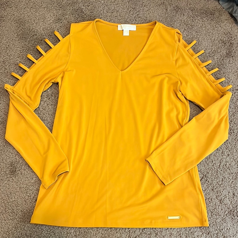 MICHAEL Michael Kors golden yellow blouse in size Medium